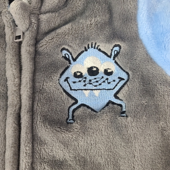 Mick Mack. Footie. Blue and Gray. 0-3 Months - Picture 10 of 10